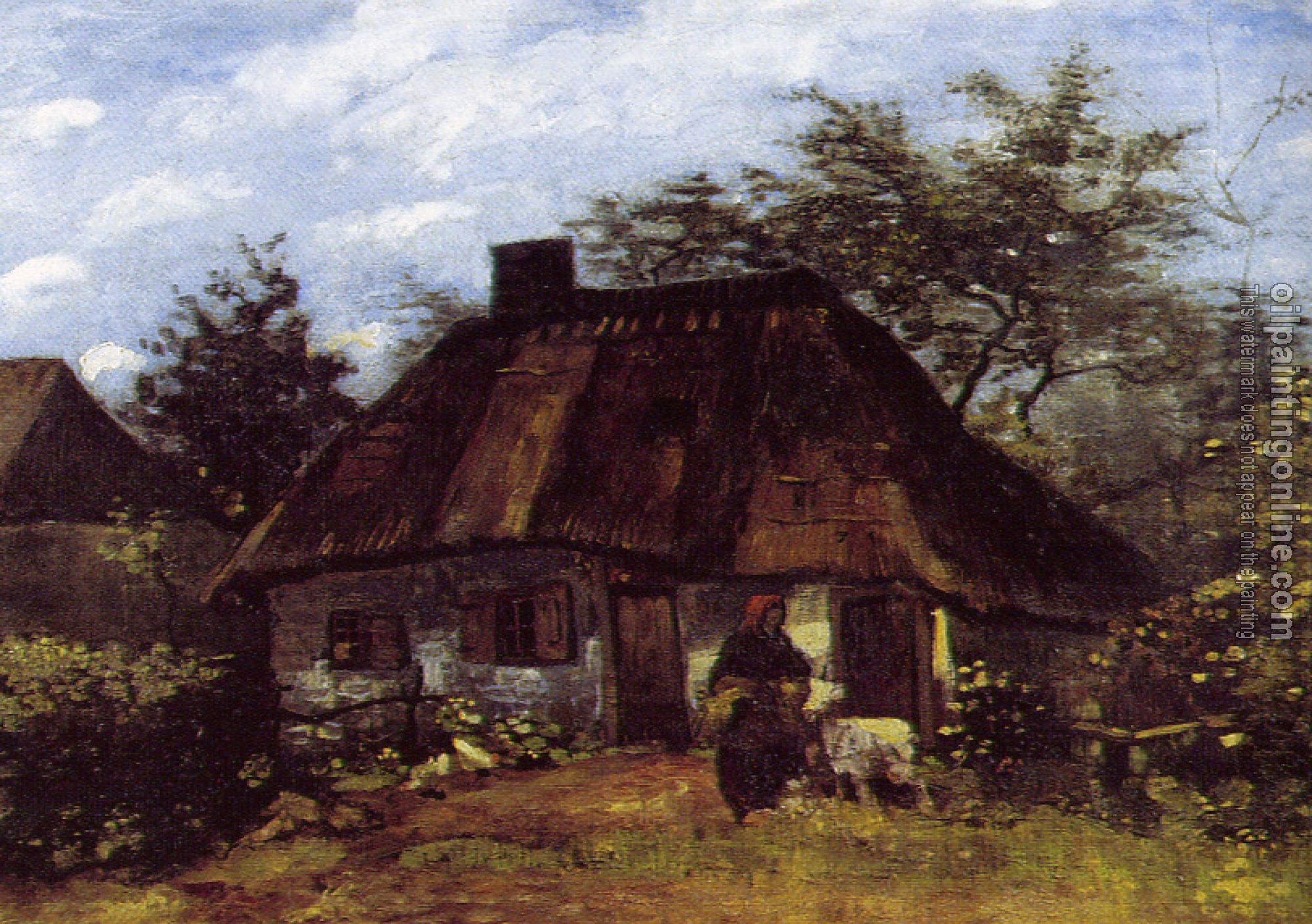 Gogh, Vincent van - Cottage and Woman with a Goat